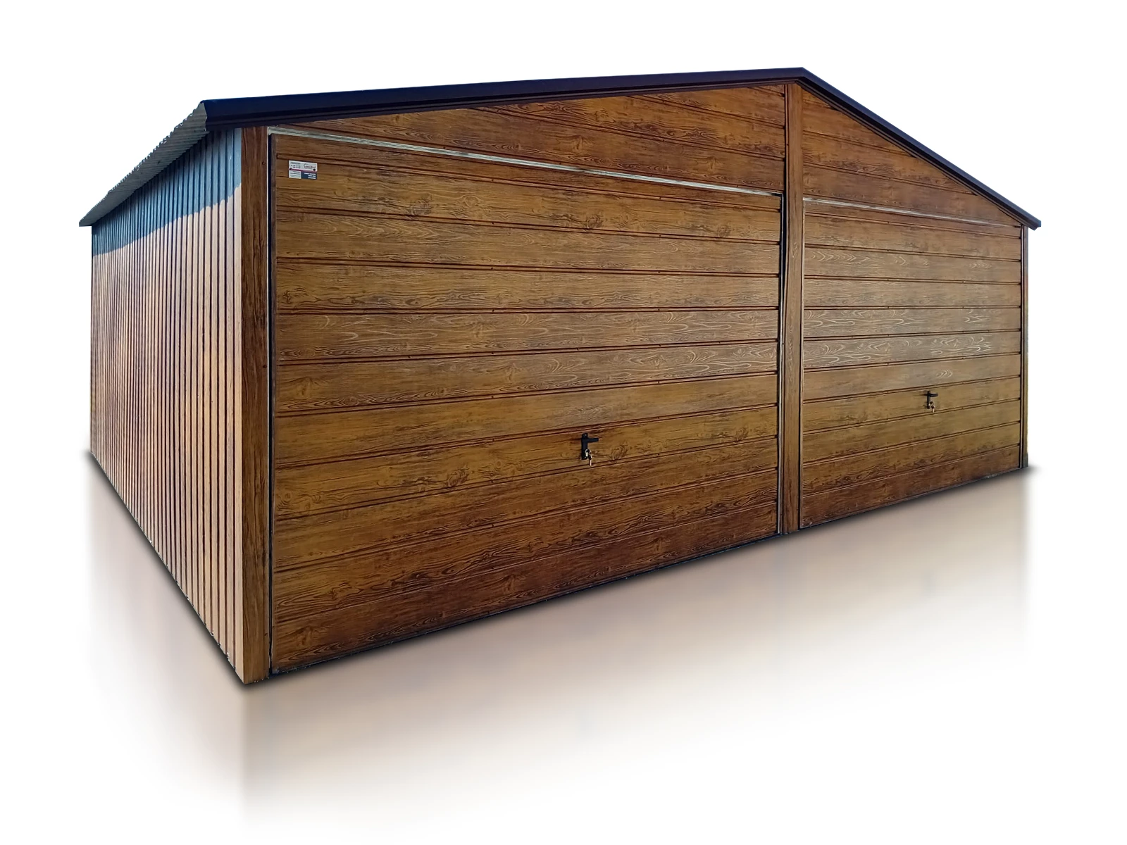 Garáž pre dve autá 6x5 m - drevo dekór