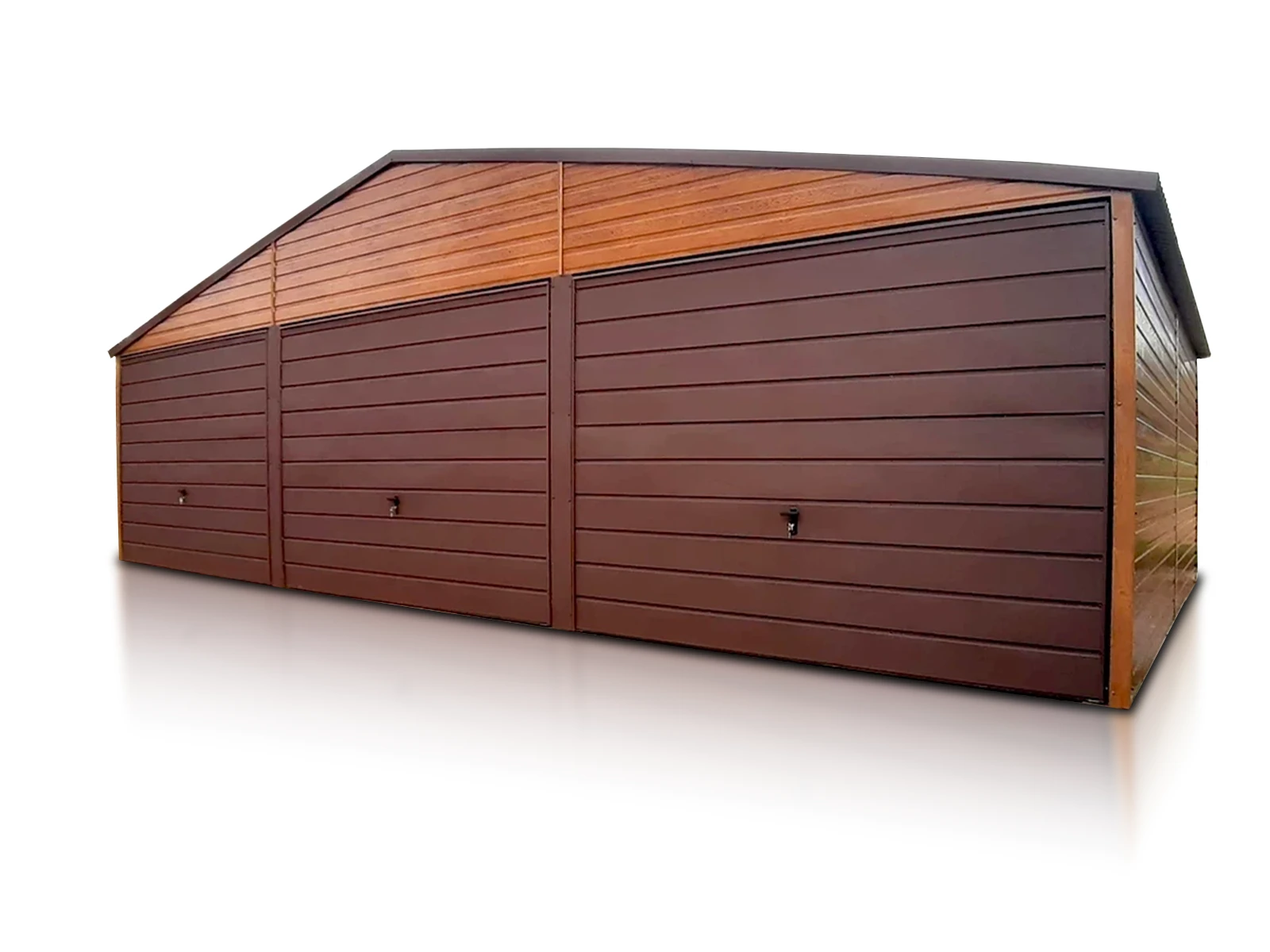 Garáž pre tri autá 9x5 m - drevo dekór