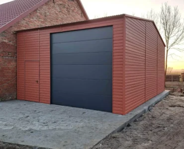 Plechová hala 6x8.5 m Sedlová strecha Svetlohnedá