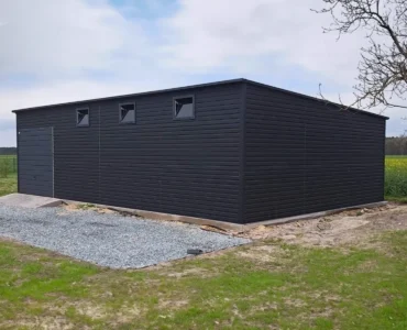 Plechová hala 12x8 m Pultová strecha Grafit