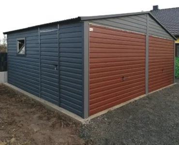 Garáž pre dve auta 6 x 5 m Sedlová strecha Grafit
