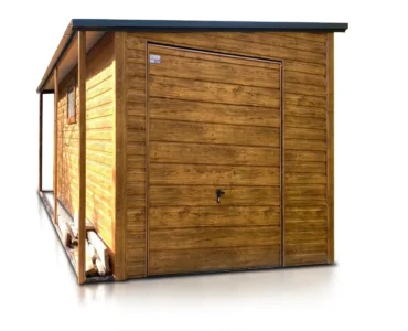 Domček na náradie 2.5x5 m Pultová strecha Drevo-dekor