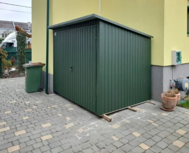 Domček na náradie 3x3 m Pultová strecha Zelená