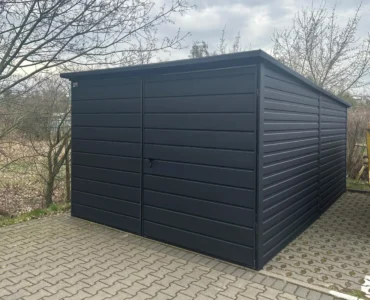 Garáž pre jedno auto 3x5 m Pultová strecha Grafit