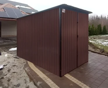 Domček na náradie 2x3 m Pultová strecha Tmavohnedá