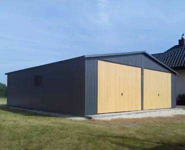 Garáž pre dve auta 7x6 m Sedlová strecha Grafit