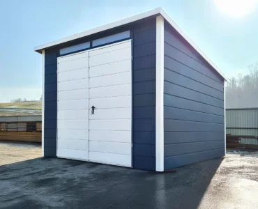 Garáž pre jedno auto 3x3 m Pultová strecha Grafit