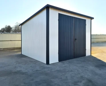 Garáž pre jedno auto 3x3 m Pultová strecha Biela