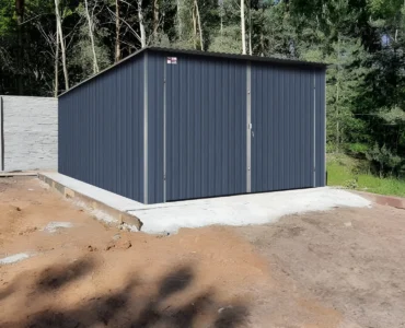 Garáž pre jedno auto 3x6 m Pultová strecha Grafit
