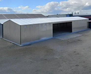 Plechová hala 27x10 m Sedlová strecha Zinok