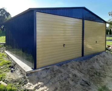 Garáž pre dve auta 6x5 m Sedlová strecha Grafit