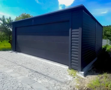 Garáž pre jedno auto 6x6 m Pultová strecha Grafit