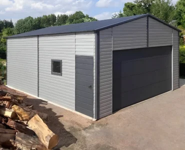 Plechová hala 6x8.5 m Sedlová strecha Hliník