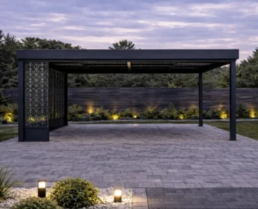 Carport Ažúrové panely - Garážové státie 5x5 m