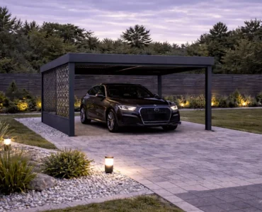 Carport Ažúrové panely – Garážové státie 3×3 m