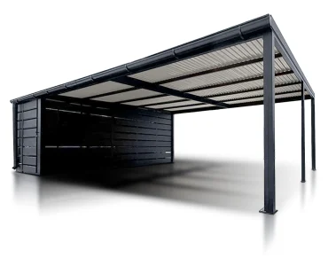 Carport s úložným priestorom 7.5x5.5 m - prístrešok pre auto