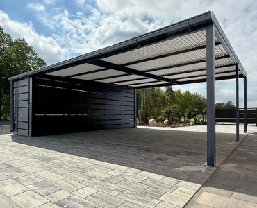 Carport s úložným priestorom 7.5x5.5 m - prístrešok pre auto