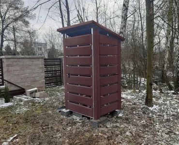 Prístrešok na odpadky 1x1 m, tmavo hnedá