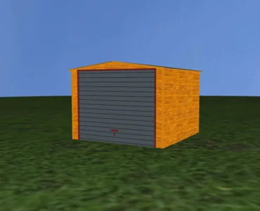 Plechová garáž 3,4x3,5 m, sedlová strecha, Multigloss