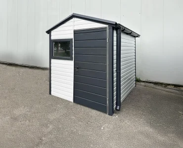 Plechový domček na náradie 2x2 m, sedlová strecha, biela