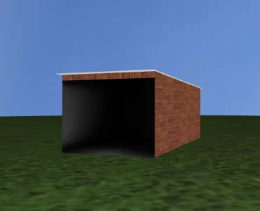 Plechová garáž 4x6 m, pultová strecha, grafit – Model 2