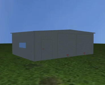 Plechová garáž 8,70x6,50 m, pre dve autá, sedlová strecha, grafit