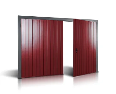 Garážová brána 4x4 m, dvojkrídlová, zvislé prelisy, panel 10 cm