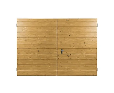 Garážová brána 3x2 m, dvojkrídlová, drevodekor, vodorovné prelisy, panel 17 cm