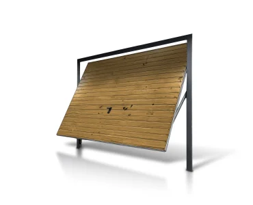 Garážová brána 2,5x2,5 m, výklopná, drevodekor, vodorovné prelisy, panel 10 cm