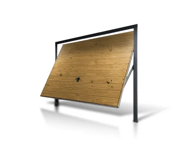 Garážová brána 3,5x2,5 m, výklopná, drevodekor, vodorovné prelisy, panel 17 cm