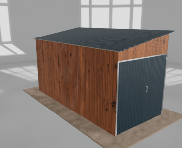 Domček na náradie 2x4,5 m, pultová strecha doľava, drevodekor