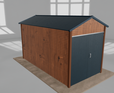 Domček na náradie 2x4 m, sedlová strecha, drevodekor