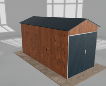 Domček na náradie 2x4,5 m, sedlová strecha, drevodekor