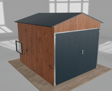 Domček na náradie 2,5x3 m, sedlová strecha, drevodekor