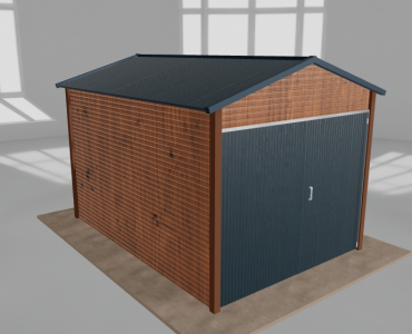 Domček na náradie 2,5x3,5 m, sedlová strecha, drevodekor