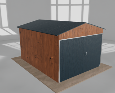 Domček na náradie 3x4 m, sedlová strecha, drevodekor