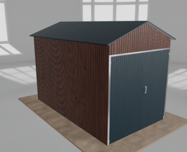 Domček na náradie 2x3,5 m, sedlová strecha, drevodekor
