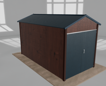 Domček na náradie 2x4 m, sedlová strecha, drevodekor