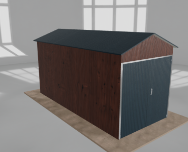 Domček na náradie 2x4,5 m, sedlová strecha, drevodekor