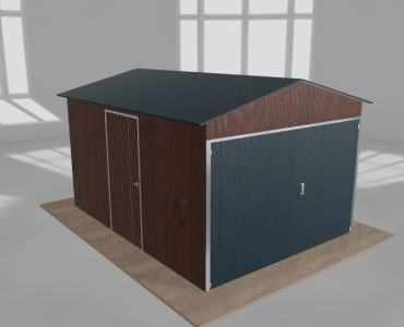 Domček na náradie 3x4 m, sedlová strecha, drevodekor
