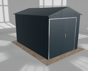 Plechová hala 3,5x5,5 m, sedlová strecha, grafit, vysoká