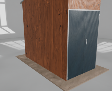 Oceľová hala 2x4 m, sedlová strecha, drevodekor, vysoká