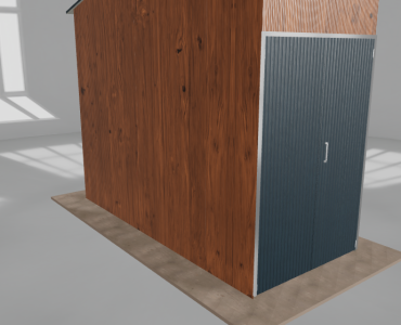 Oceľová hala 2x4,5 m, sedlová strecha, drevodekor, vysoká