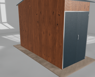 Oceľová hala 2x5 m, sedlová strecha, drevodekor, vysoká