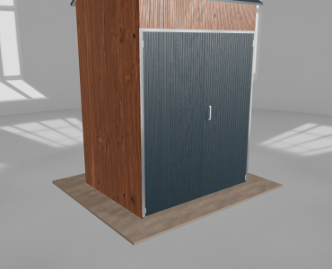 Oceľová hala 2,5x2 m, sedlová strecha, drevodekor, vysoká