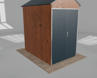 Plechová hala 2x3 m, sedlová strecha, drevodekor, vysoká