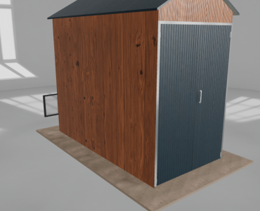 Plechová hala 2x4 m, sedlová strecha, drevodekor, vysoká