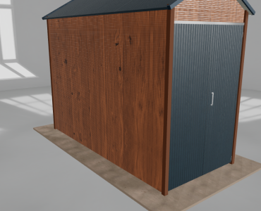Plechová hala 2x4,5 m, sedlová strecha, drevodekor, vysoká
