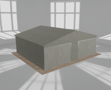 Plechová garáž 7x6 m, pre dve autá, sedlová strecha, zinok