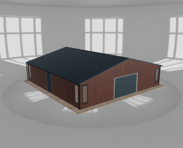 Plechová garáž 10x10 m, so skladom, drevodekor